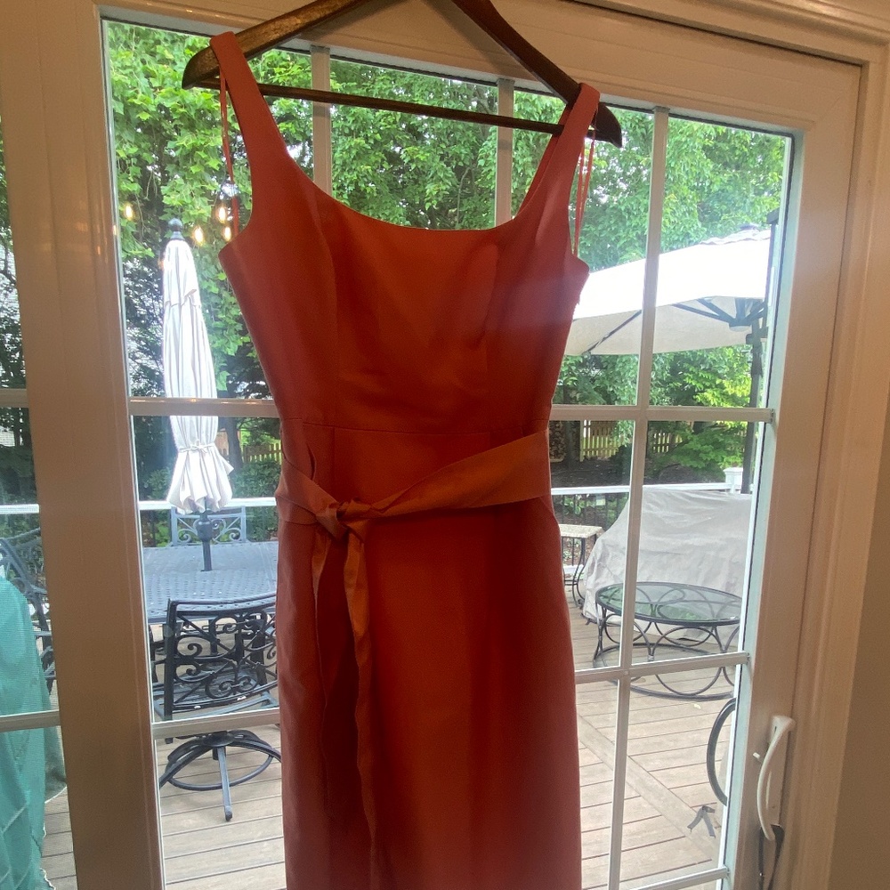 Coral Scoop Neck JCrew Dress